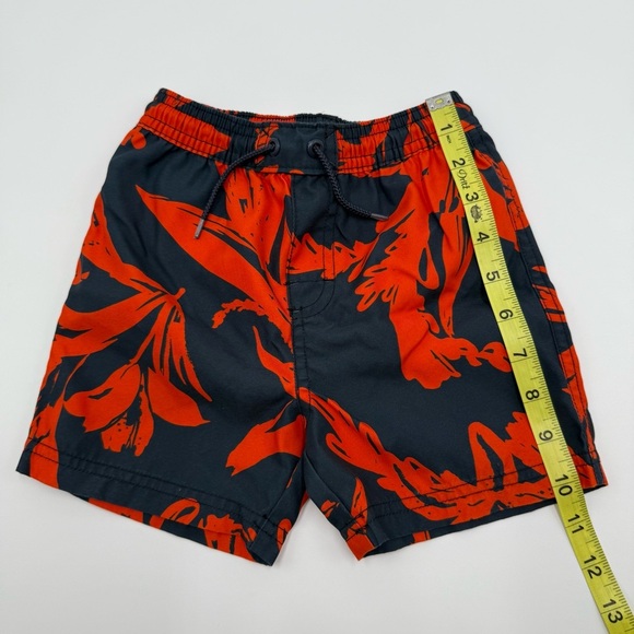 Tea Collection Boys Mid Length Swim Trunks Navy, Red Orange 18-24 months EUC - Picture 6 of 7